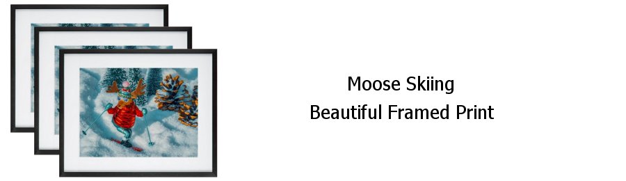 Moose Skiing Framed Print
